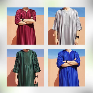 Vente chaude 2025 Thobes d'été décontractés pour hommes Prix de gros Meilleure qualité Taille adulte personnalisée Coton musulman Respirant Léger - Product Image 4