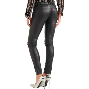 Pantalones de cuero nuevos para damas de alta calidad hechos a medida para mujeres pantalón de cuero puro Color pantalón de moda para mujer - Product Image 5