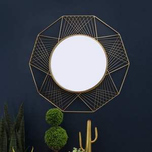 Espejo de pared de metal Sunburst artístico hecho a mano con elegante acabado dorado para la decoración de lujo del hogar y el pasillo - Product Image 5