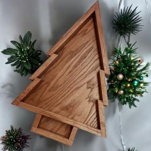 PETIT ARBRE DE NOËL DÉCORATION ÉCOLOGIQUE CADEAU FAIT MAIN Arbre en bois ornemental fabriqué en cerisier un arbre pour toute saison - Product Image 1