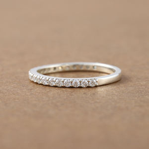 10K oro sólido corte redondo laboratorio crecido diamante media eternidad ajuste lujoso boda banda regalo para mujeres - Product Image 5