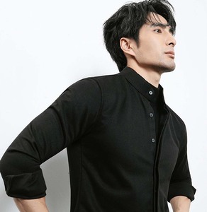 เดรสสำหรับผู้ชายเสื้อเชิ้ตผ้าฝ้ายแขนยาวลายทางสำหรับธุรกิจดูดซับเหงื่อ - Product Image 3