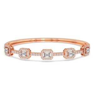 Brazalete Abrible con Diamante Cultivado en Laboratorio con Corte Esmeralda, Oro Sólido de 14K, 1 Ct Tw, Joyería Fina, Idea de Regalo de Aniversario - Product Image 2