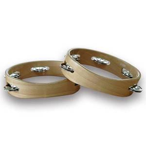 Tambor de Campana de Una Sola Fila, Madera de Haya, Instrumento Musical Portátil para Niños, Mango de Mimbre Tejido - Product Image 1