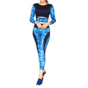 Spandex Polyester Gym Active Wears Meilleur matériel Ensemble de yoga pour femmes Ensembles respirant grande taille pour femmes du Pakistan - Product Image 2