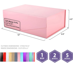 กล่องบรรจุภัณฑ์กระดาษแข็งพับได้ปรับแต่งได้ปรับแต่งได้ปรับแต่งได้เทปริบบิ้นกระดาษฟอยล์ของขวัญแม่เหล็ก - Product Image 6