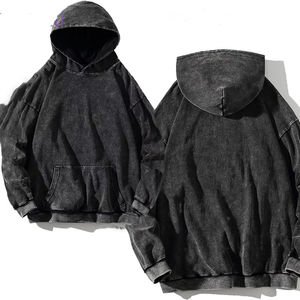 Sudadera con Capucha de Talla Grande para Hombre, Estilo Vintage, de Algodón, con Cierre, Degradado, Lavado Ácido, Estampado en Relieve, Bordado, Jersey de Invierno - Product Image 6