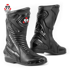 Motorcycle Racing <b>Boots</b> Leather Track Riding Footwear with Ankle Protection Anti Slip Sole for Riders Pro Gear Speed CE Approved - Product Image 1