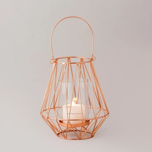 Linterna de diseño de alambre de Metal de hierro chapada en cobre para el hogar y decoración de iluminación de Navidad linternas colgantes y de mesa - Product Image 5