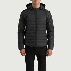 Lightweight Autumn Quilted Hooded <b>Jacket</b> for <b>Men</b> with Front Custom Logo Windproof Supporting OEM/ODM Production - Product Image 3