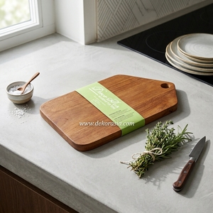 Planche à découper en bois naturel écologique Dekor Asia, durable, épaisseur 1,5 cm, design carré, pour la cuisine, pour couper les légumes - Product Image 5