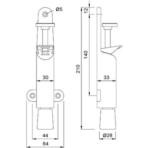 KWS Butée de porte en acier peint argenté 102602, bloqueur de courant d'air avec hauteur de course de 30 mm, montage facile sur porte - Product Image 3