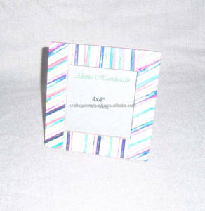 Modern Luxury Bone Inlay <b>Photo</b> <b>Frame</b> for Table Decor Hand Carved with <b>White</b> Strips Customized Colour & Size - Product Image 4