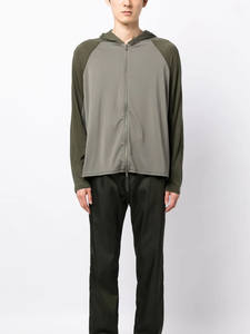 Veste à capuche légère et zippée avec manches longues Style athlétique Sweat à capuche bicolore Tissu à séchage rapide respirant - Product Image 2