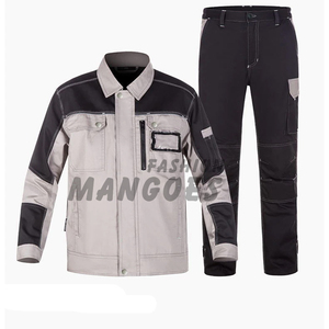 Uniformes de trabajo de algodón 100%-Conjunto de traje de carga para taller Hombres-Chaqueta de trabajo duradera Pantalones de trabajo con múltiples bolsillos Construcción de soldadura - Product Image 4