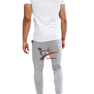 High Quality Custom Printed Men's Casual Cotton <b>Trouser</b> <b>with</b> <b>Elastic</b> <b>Waist</b> Lace-up Closure Fleece Lining and Logo - Product Image 2