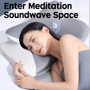 Bantal penopang serviks ergonomis, dengan konduksi tulang Audio putih kebisingan busa memori yang dapat disesuaikan untuk tidur pintar pereda nyeri leher - Product Image 4