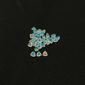 3mm Natural Ethiopian Opal Faceted Trillion Multi Fire Play Loose Crystal Stone All Type Jewelry Making Custom Order Available - Product Image 1
