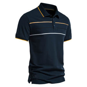 Polos de Golf informales para hombre, camisetas de algodón de poliéster 100% transpirable, polos diseñados de talla grande de alta calidad, patrón sólido - Product Image 2