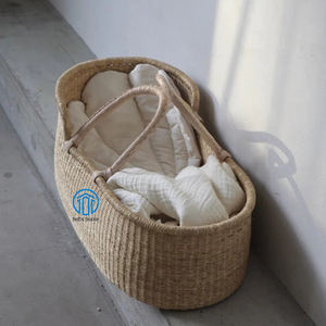 En tendencia bebé elegante natural recién nacido mimbre algas marinas cesta para cambiar con almohadilla de pañal de espuma y sábana - Product Image 3