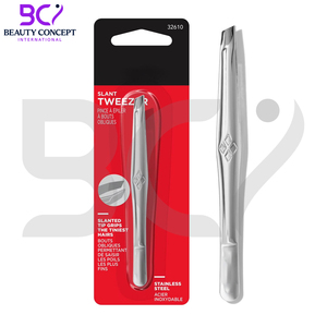 Ergonomic Eyebrow Tweezers Stainless Steel Slanted Tip <b>Precision</b> <b>Tool</b> with Anti-Slip Grip for Easy Grooming - Product Image 2