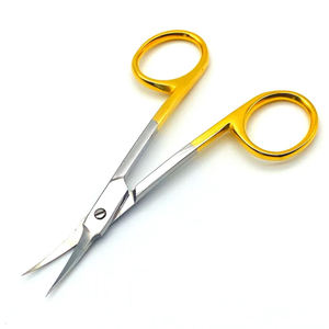 Medio mango dorado Haga su propio mejor proveedor con logotipo propio para uso en el cuidado personal Tijeras de uñas de acero inoxidable - Product Image 1