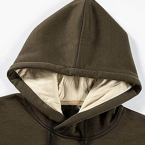 100% coton personnalisé hommes hiver fermeture éclair sweats à capuche séchage rapide respirant coupe-vent solide motif col à capuche hommes sweats" - Product Image 4