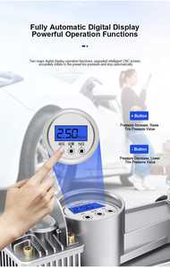 เครื่องสูบลมยางแบบพกพา 12V พร้อมจั๊มพ์สตาร์ท 2-in-1 หน้าจอดิจิตอล กระบอกสูบคู่ สำหรับรถยนต์ SUV รถกระบะ รถออฟโรด - Product Image 4