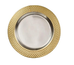 Assiette de service en cuivre indien écologique faite à la main - Luxe, design classique, robuste, grande taille, usage domestique, Saniya - Product Image 5