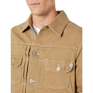 Veste longue en jean grande taille directe d'usine pour hommes Veste d'extérieur 100% coton en conception personnalisée OEM Veste en jean zippée pour hommes - Product Image 6