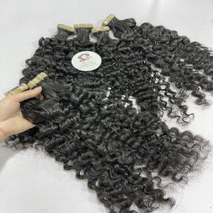 Cinta de pelo vietnamita cruda más vendida Ins cinta de Color Natural rizado birmano Ins extensiones para mujeres negras - Product Image 6