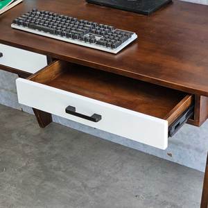 Acacia Wood A-shaped Leg Laptop <b>Desk</b> with 120x60cm Storage <b>Drawers</b> for Home Office - Product Image 6