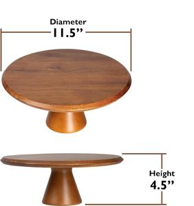 Acacia Wood <b>Cake</b> <b>Stand</b> 11.5 Inch Round for Dessert Table, Wedding & Parties with 4.5 Inch Wood Pedestal Display for <b>Cake</b> <b>Stand</b> - Product Image 5