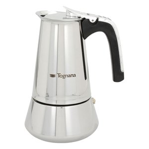 Cafetera Tognana Moka de 6 Tazas, Acero Inoxidable, Compatible con Inducción, Cromado Pulido - Product Image 1