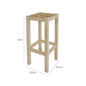 Sgabello Alto Rustico WELL HOME, Panca Non Verniciata per un Look Classico ed Elegante - Product Image 3