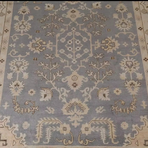 Tapis en laine Oushak Oriental gris fait à la main grand 10x14 Design de salon traditionnel personnalisable pour l'exercice - Product Image 1