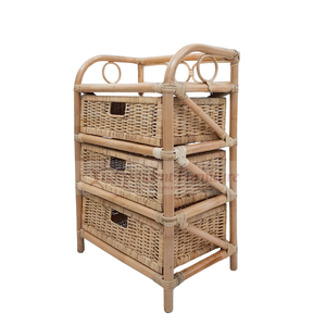 Vente de gros Meuble de salon 3 tiroirs en rotin naturel Meuble de maison - Product Image 2