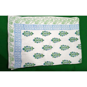 Handmade Traditional <b>Kantha</b> Quilt Reversible Soft Bedspread Sofa <b>Throw</b>-Handblock Print From Jaipur Razai - Product Image 3