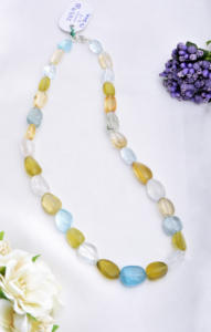 Collar de Piedras Preciosas Mixtas Lisas, 17 Pulgadas, Gemas Naturales Mixtas, Cuentas Lisas para la Elaboración de Joyería Fina - Product Image 5