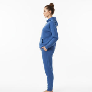 Survêtement de survêtement en molleton solide en coton épais pour femmes ensemble deux pièces d'hiver chaud décontracté pour la salle de sport et l'extérieur - Product Image 3