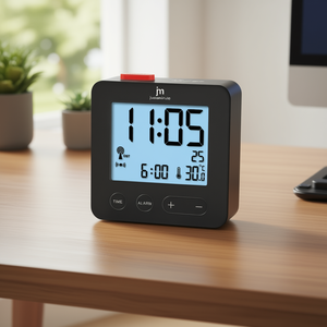 Justaminute <b>Digital</b> Alarm <b>Clock</b> Black Radio Controlled With Backlight 1 Alarm <b>Desk</b> <b>Clock</b> - Product Image 3