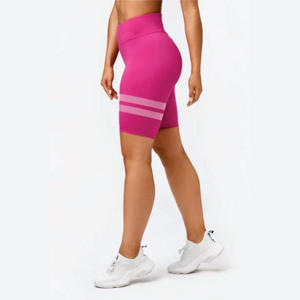 Short de vélo taille haute en tissu flexible respirant 75% polyester 25% élasthanne Berry Signature - Product Image 2