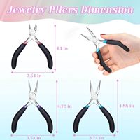 Kit d'outils de fabrication de bijoux en acier inoxydable de haute qualité, 3 pièces : pinces à bec effilé, coupe-fils et pinces à sertir pour le bricolage