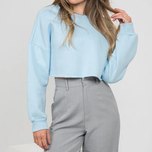 Venta caliente personalizado impreso mujeres 100% algodón cuello redondo sudaderas estilo casual para el invierno con la posición del logotipo frontal - Product Image 2