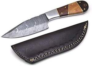 มีดดามัสกัสเหล็กเอาชีวิตรอดกลางแจ้งทำด้วยมือมีดล่าสัตว์สไตล์คาวบอยพร้อมปลอกหนัง - Product Image 5
