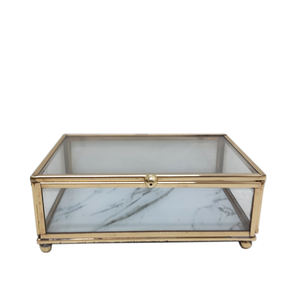 Hot Sale Prices <b>Jewelry</b> <b>Box</b> Metal / <b>Glass</b> Gold Color Indian Handmade Product for Wedding Decoration - Product Image 6