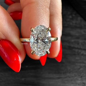 Anillo de compromiso de diamante cultivado en laboratorio de 1,50 quilates de corte ovalado elegante para mujer, joyería fina de boda, regalo nupcial, declaración de diseñador - Product Image 6