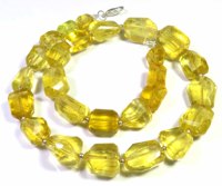 Collier de perles multiformes jaunes à facettes en quartz hydro-givré de haute qualité, 15 pouces