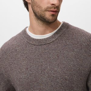 Pull en tricot pour homme personnalisé, anti-rétrécissement, style ample, couleur unie, chaud, confortable, col rond, tricot torsadé, taille basse - Product Image 3