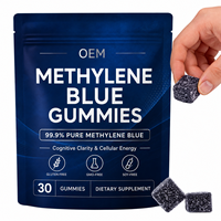 Bonbons gommeux antioxydants sans gluten au bleu de méthylène 5 mg, marque privée OEM, emballage personnalisé, pour l'énergie, la mémoire, la concentration et la santé cérébrale des adultes